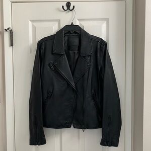 BlankNYC Black Faux Leather Jacket with Black Hardware detail, size medium